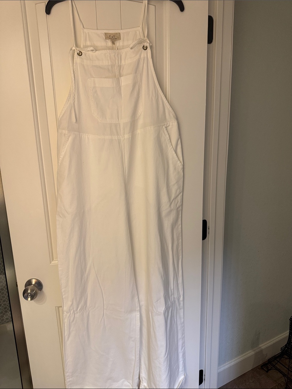 White Cotton Overall Jumpsuit